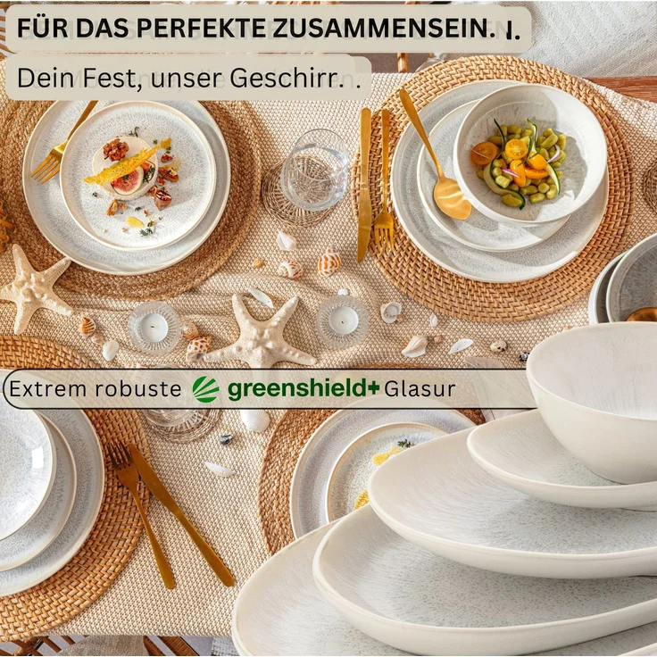 SÄNGER Steingut Servierplatten Set Korfu 15 teilig – Bild 3