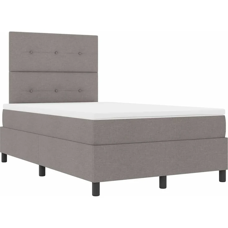 vidaXL Boxspringbett mit LED-Lichtleisten Taupe 120 x 190 cm Stoff 3342855 – Bild 6