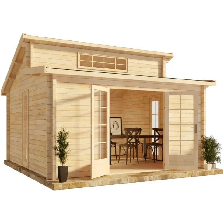 Alpholz Gartenhaus Lausitz ISO Gartenhaus aus Holz Holzhaus mit 70 mm Wandstärke Blockbohlenhaus mit Montagematerial – Bild 2