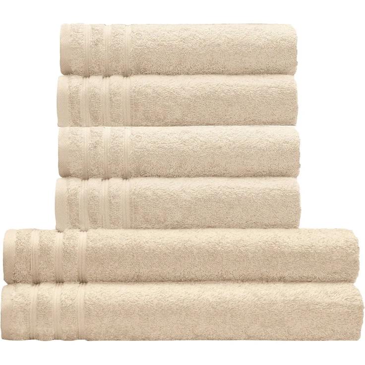 Kleine Wolke Handtuch Set Royal, 6 Stück (4 Handtücher 50/100 cm + 2 Duschtücher 70/140 cm), Frottier (Set, 6-St), Uni Farben, mit Bordüre, weich, in verschiedenen Sets erhältlich – Bild 3