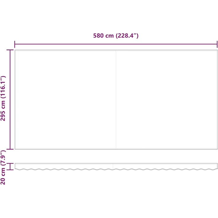 vidaXL Markisenersatzstoff Weiß 580 x 295 cm Polyester 42000580 – Bild 9