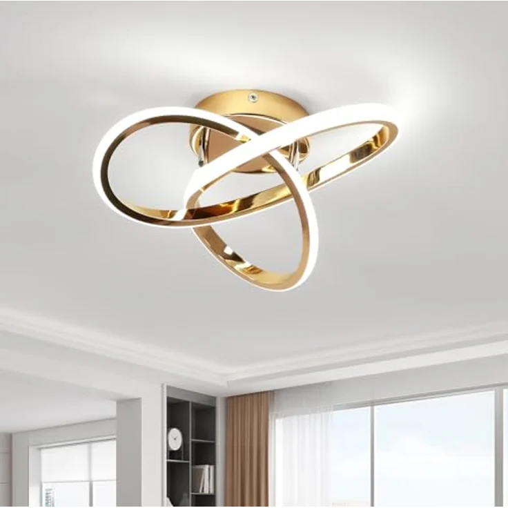 Comely 30W LED Deckenleuchte 6500K Kaltweiß 3375LM Moderne Gold Deckenlampe, Blumendesign Deckenbeleuchtung für Wohnzimmer Schlafzimmer Küche Flur – Bild 1