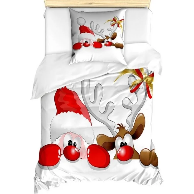 Abakuhaus Bettwäsche Milbensicher Allergiker geeignet mit Kissenbezug, Microfaser, Weihnachten Lustige Sankt-Ren – Bild 2
