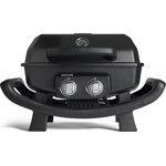 BURNHARD WAYNE 2-Brenner Balkongrill – Tragbarer Gasgrill mit 4,4 kW, 2 Grillzonen, bis 390 °C, Gusseisenroste & Abdeckhaube - Camper Edition - Multi-Color - #946919