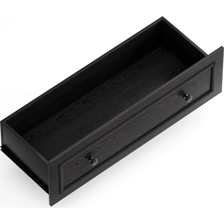 Vitrine 80 x 35 x 180 cm aus MDF und Glas, schwarz, mit LED-Beleuchtung – Bild 7