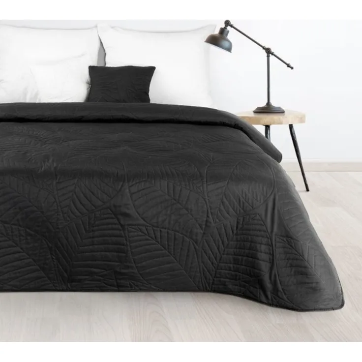 Eurofirany DESIGN 91 BONI / 6 Steppdecke/Wolldecke warmgepresstes Muster 170x210 cm Farbe: schwarz