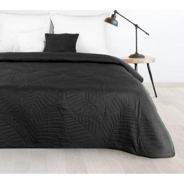 Eurofirany DESIGN 91 BONI / 6 Steppdecke/Wolldecke warmgepresstes Muster 170x210 cm Farbe: schwarz