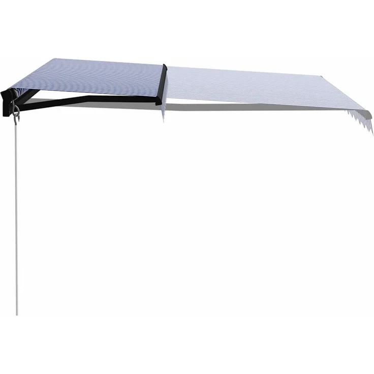 Einziehbare Markise, Sonnenmarkise Handbetrieben 350x250 cm Blau und Weiß – Bild 2