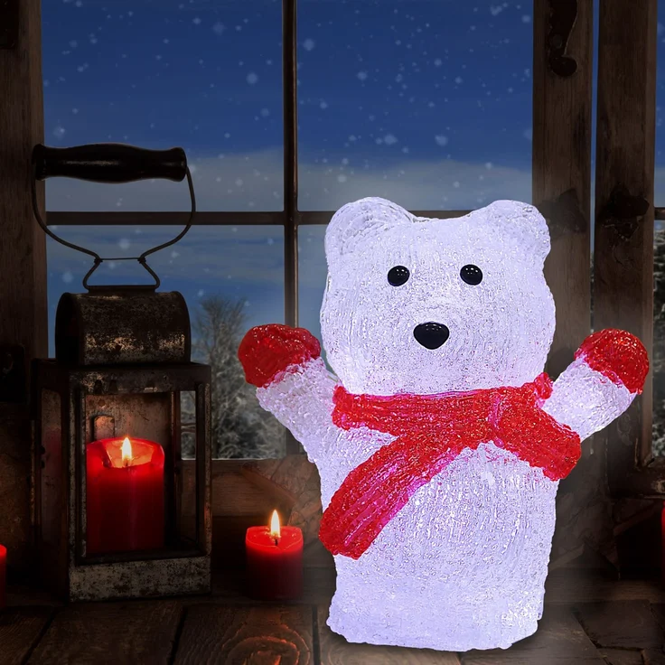 Deuba Acryl Figur Eisbär LED beleuchtet Weihnachtsdeko Weihnachten Weihnachtsfigur – Bild 5