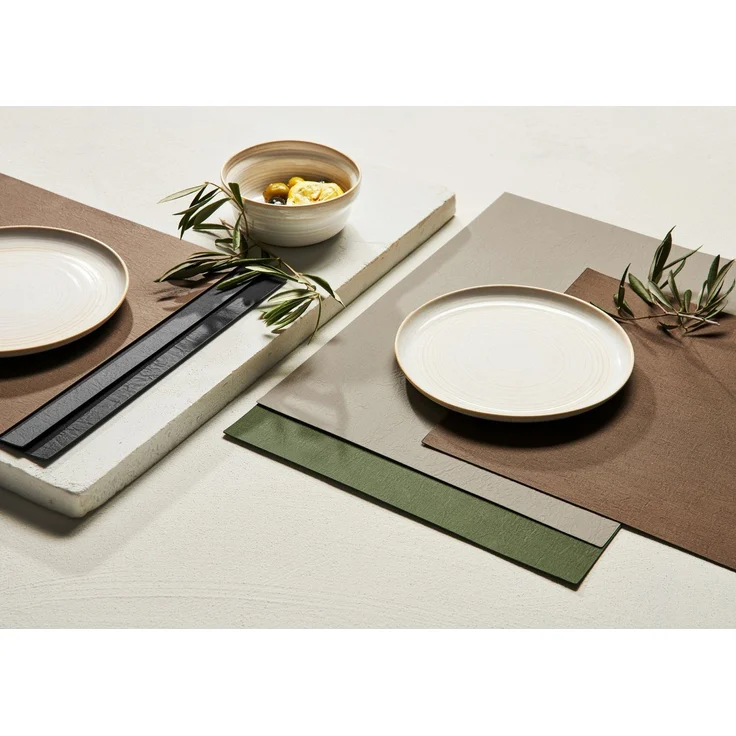 ASA Tabletops Rough Black Tisch-Set 46x33 cm Lederoptik – Bild 1