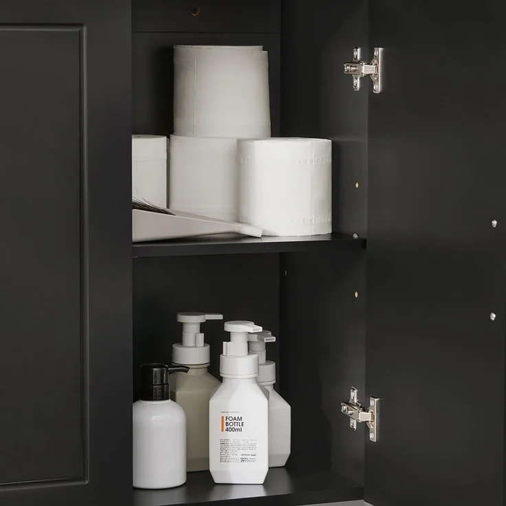 SoBuy FRG231-L-SCH Hängeschrank, MDF, Lackiert, Schwarz, 90 x 60 x 13 cm – Bild 7