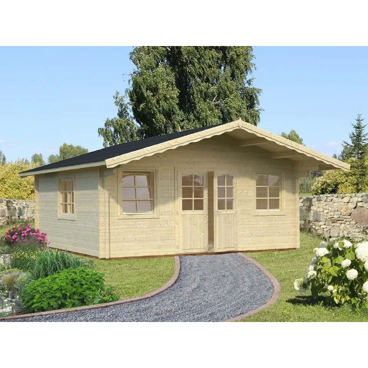 Palmako Gartenhaus Helena 186 m² Gartenhaus aus Holz Holzhaus mit 70 mm Wandstärke Blockbohlenhaus mit Montagematerial