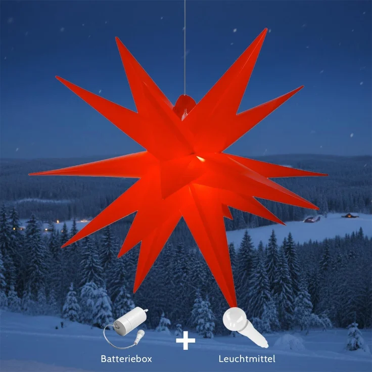 Guru-Shop LED-Stern für außen 3D Batterie Außenstern Kaspar, Weihnachtsstern,., Leuchtmittel inklusive – Bild 8