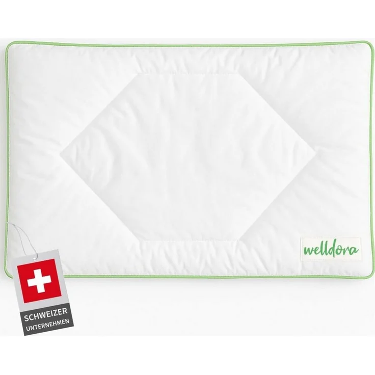 Welldora Kopfkissen Kinderkissen 40x60 cm flach für Kinder 1–6+ Jahre aus Baumwolle, OEKO-TEX® Standard 100 Certificate 17. HNC. 28158 – Bild 1