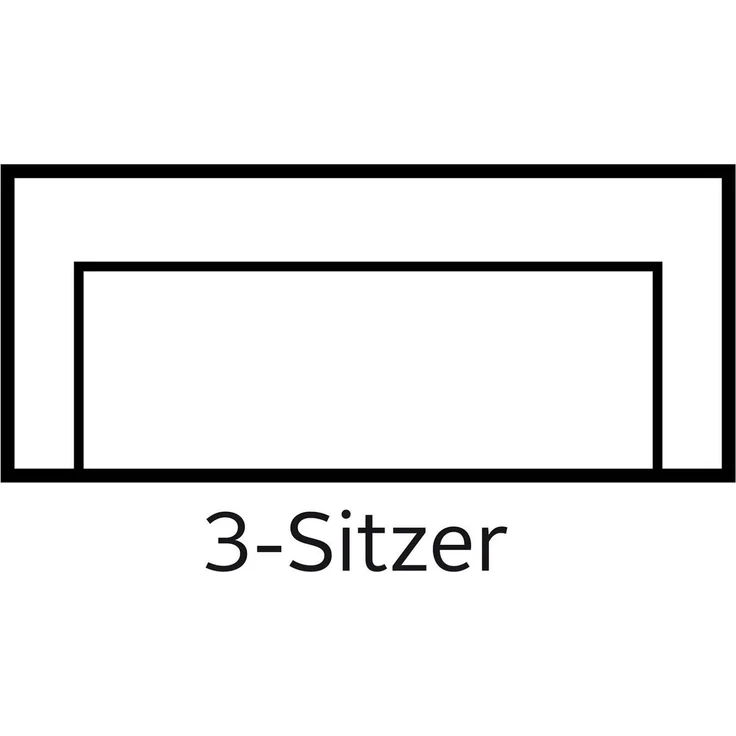 TRENDMANUFAKTUR 3-Sitzer Cecilia, in italienischem Design, bequem, mit Chromfüßen – Bild 4