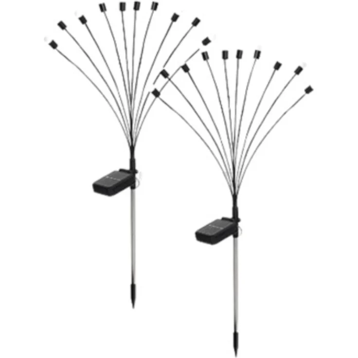 2er Solar Gartenleuchten mit Kugeln – 68 cm LED Solarstecker für Außen – Bild 2