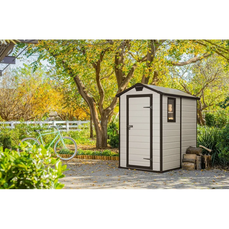 Dmora Gartenhaus Cranbrook, Gartenhütte, Gartenhaus, Werkzeugschuppen, 130x192 h198 cm, Beige – Bild 2