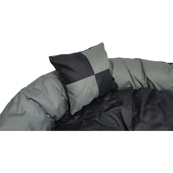 Hossis Wholesale Hundebett Grau Größe L 110 x 80 x 20 cm | Kuscheliges Hundesofa mit Wendekissen | Waschbar & abwischbar | Bequemes Hundekörbchen mit Zierkissen | Ideal für große Hunde – Bild 3