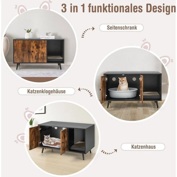 COSTWAY Katzenschrank 2 in 1 – Bild 2