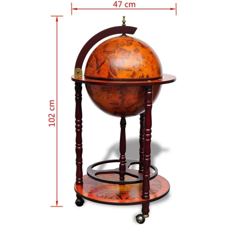 vidaXL Globus-Bar mit Flaschenregal Eukalyptusholz 60774 – Bild 5