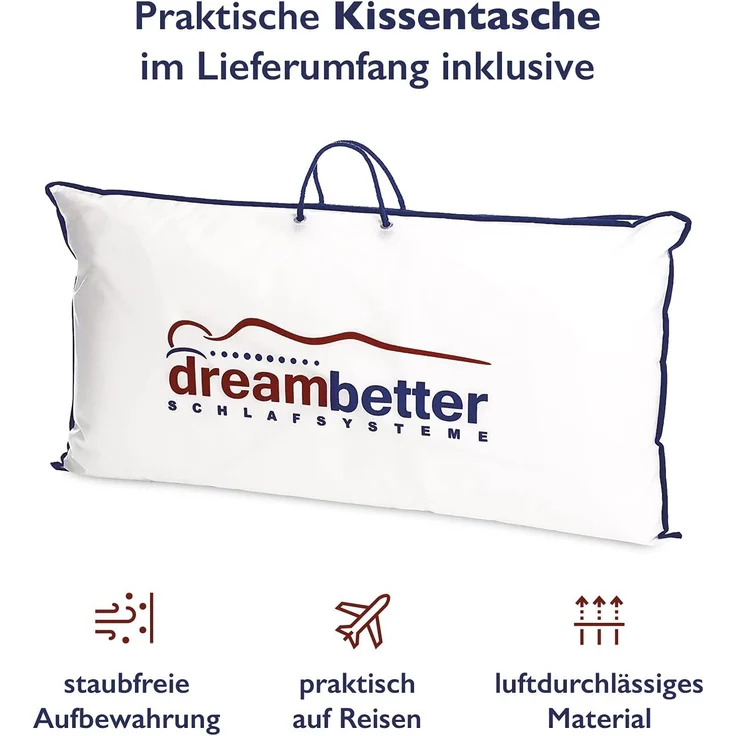 FMP Matratzen Manufaktur Kopfkissen, Cashmerebezug, 65x38 cm – Bild 8