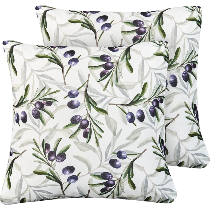 Gartenkissen 2er Set TRANQUI Pflanzenmuster 45 x 45 cm Bunt
