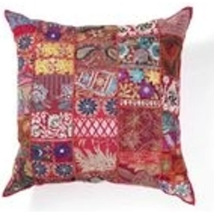 Indisches Patchwork Kissen Mar Schwarz – Bild 2