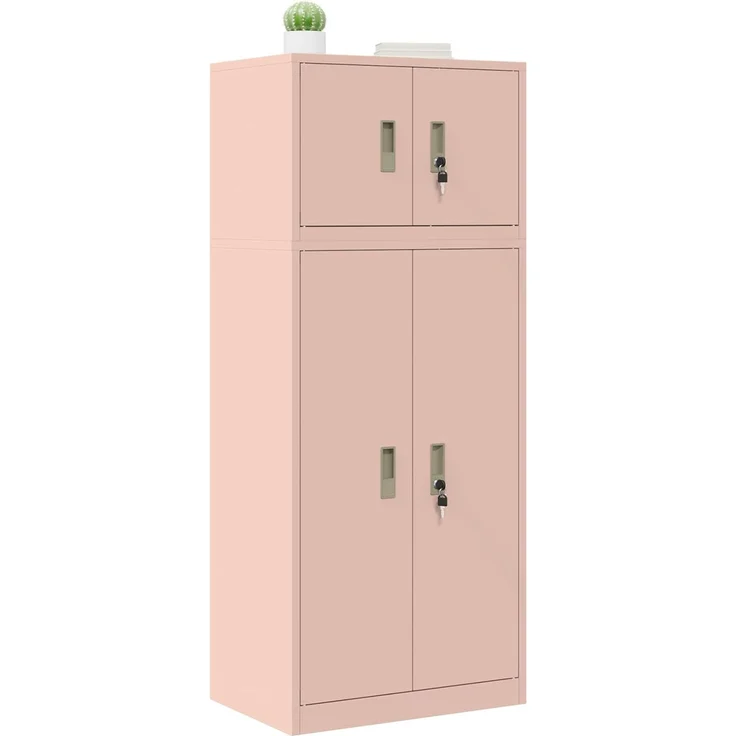 vidaXL Aufbewahrungsschrank 2 stk. Rosa 60 x 40 x 145 cm Stahl 3438694 – Bild 3