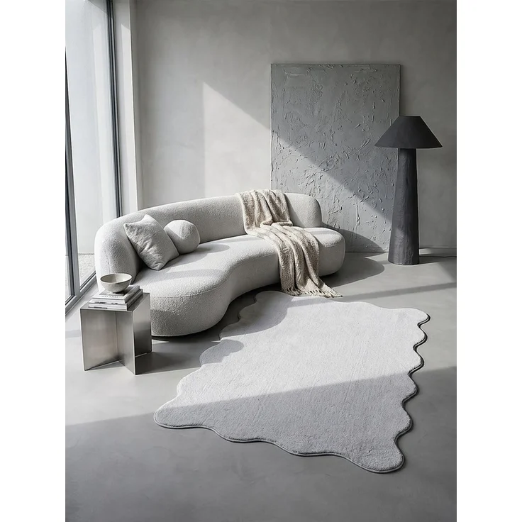 KADIMA DESIGN Teppich TIRSO Hochflorteppich Grau 120x160 Uni Polyester Antirutsch Wohnzimmer, Rechteckig, Höhe: 18 mm, Trittschalldämmend, Strapazierfähig, Fußbodenheizung geeignet – Bild 4