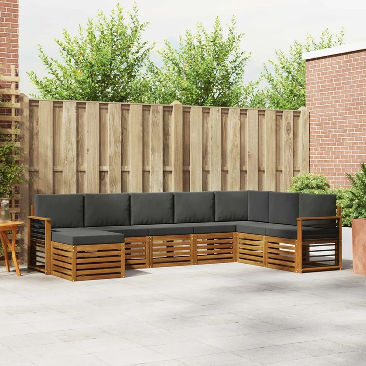 vidaXL Outdoor-Sofagarnitur 8 stk. 8-Sitzer Natur und Anthrazit 3375302 – Bild 1