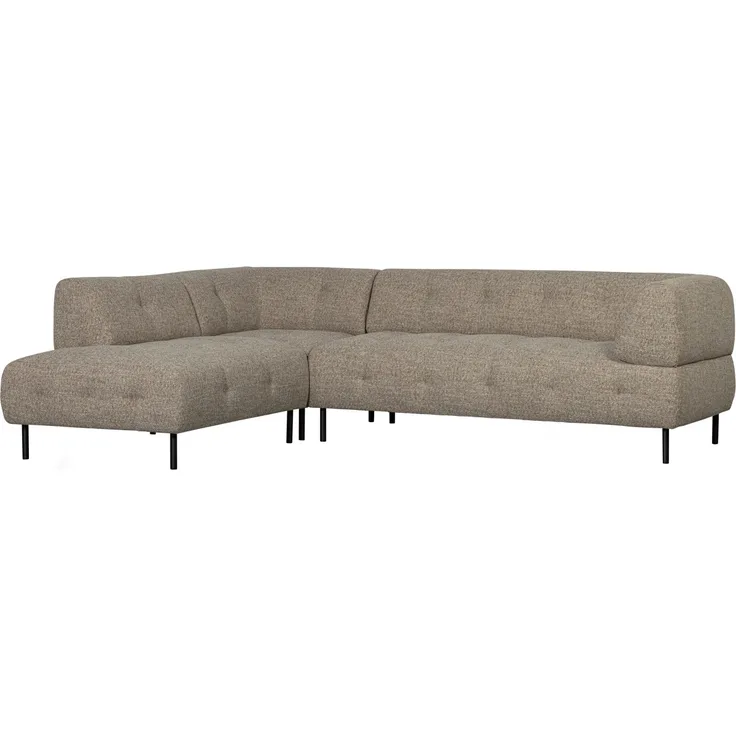 Ecksofa Lloyd aus grobmaschigen Stoff Links, Braun
