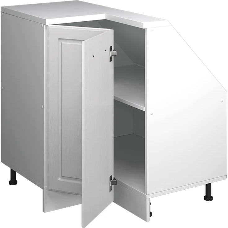 Eck-Küchenschrank für Dachschrägen R-Line Weiß Landhaus 75.6 cm mit 1 Tür Vicco – Bild 4