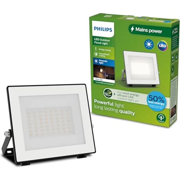 Philips Lois ultraeffizienter Flutlichtstrahler für den Außenbereich, exkl. Bewegungssensor, 14 Watt, 3000K weißes Licht, Anthrazit