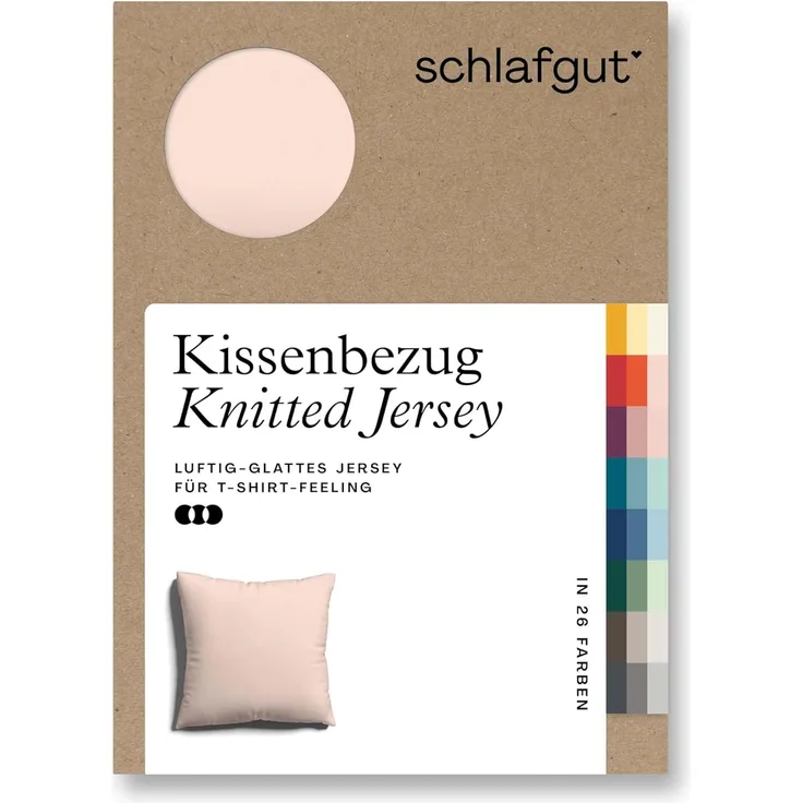 Schlafgut Knitted Jersey Bettwäsche | Kissenbezug einzeln 40x40 cm | red-light