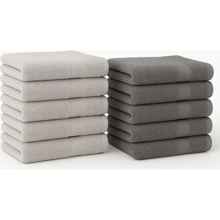 Betz Gästehandtuch 10 Stück Gästehandtücher Premium Farbe silbergrau und anthrazit, 100% Baumwolle (Set, 10-St) – Bild 1