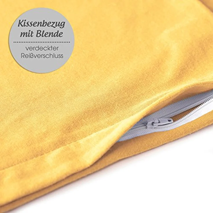 aqua-textil Kissenbezüge Classic Line Kissenbezüge Kissenhüllen 2er Set 45x45cm cremegelb – Bild 5