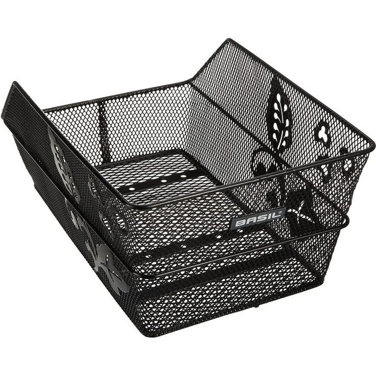 Basil 11175 Cento Hinterradkorb Flower Schulta 39x24x20,5cm, engmaschig, schwarz