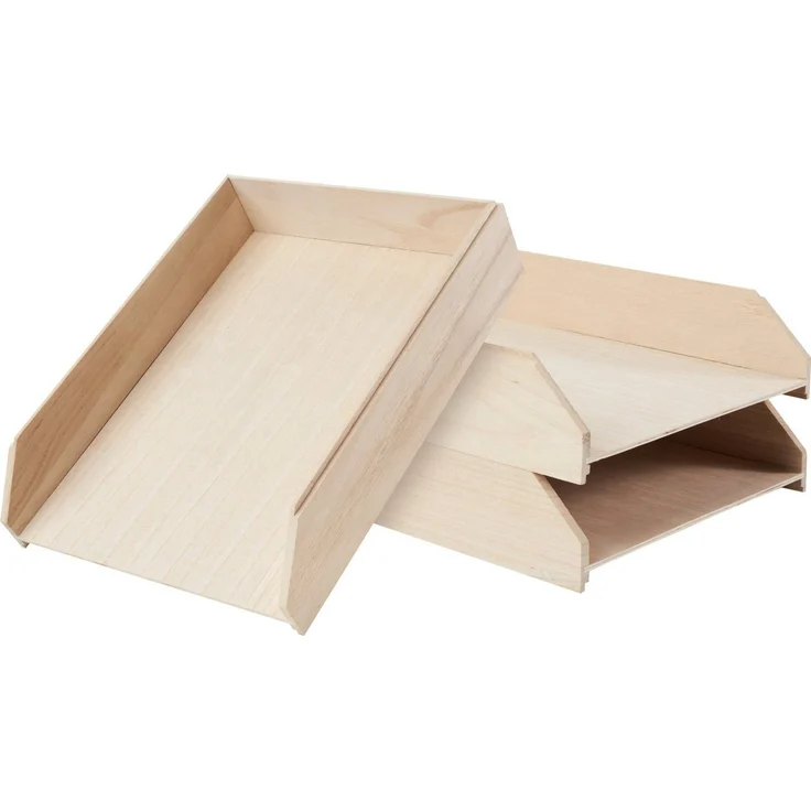 VBS Organizer Dokumentenablage Holz, 30 cm x 23 cm x 6,5 cm 3 Stück – Bild 1