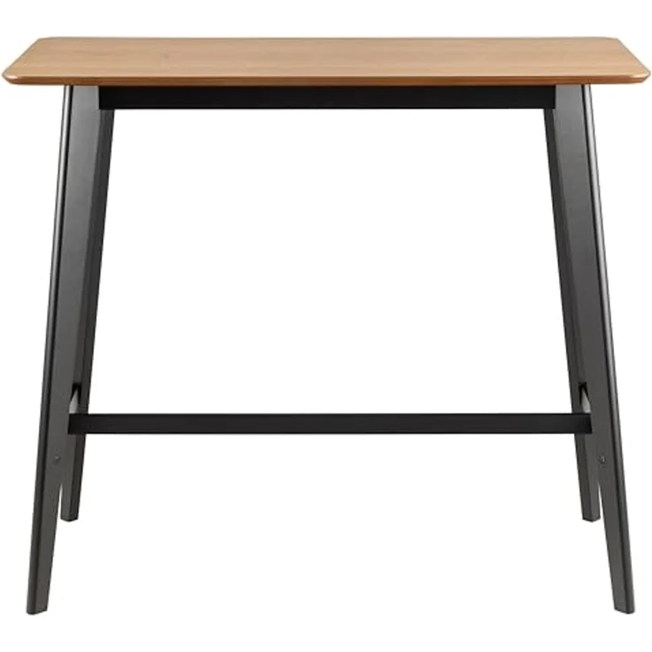 AC Design Furniture Roxanne Bartisch mit Eichenfurnier Tischplatte und schwarzen Holzbeinen, kontrastreicher Hochtisch im modernen Retro-Stil, Barmöbel, Küchenmöbel, B: 120 x H: 105 x T: 60 cm – Bild 4