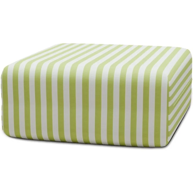 Outdoor-Pouf mit Streifen, weiß und anisgrün – Bild 1