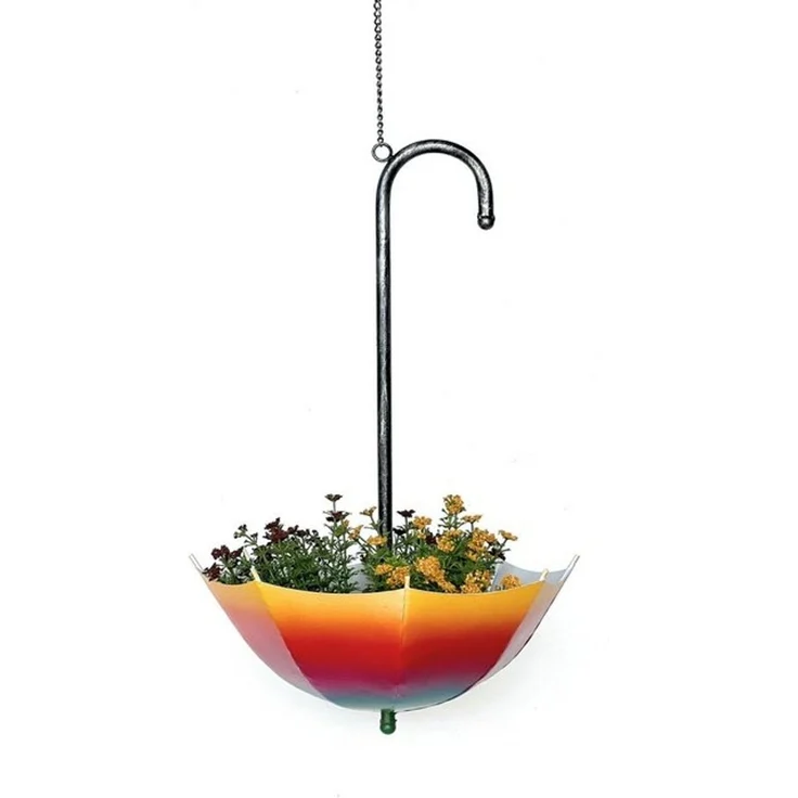 DanDiBo Blumenampel Metall Hängeampel mit Topf Innen Außen Regenschirm Hängepflanzen 57 cm 96258 S Pflanzenhänger Blumenhänger Topfhänger Blumen – Bild 4