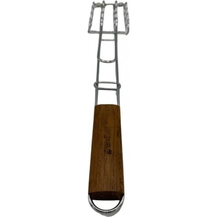 Grandhall Grillwurst Korb BBQ Sausage Grill Basket Bambus verchromter Stahlgrillkorb – Bild 5