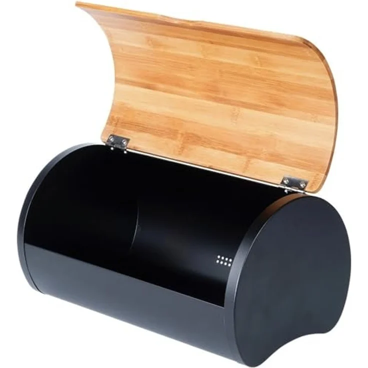 Vilde Brotkasten VILDE 38 x 24 x 20 cm Stahl Holz schwarz – Bild 7
