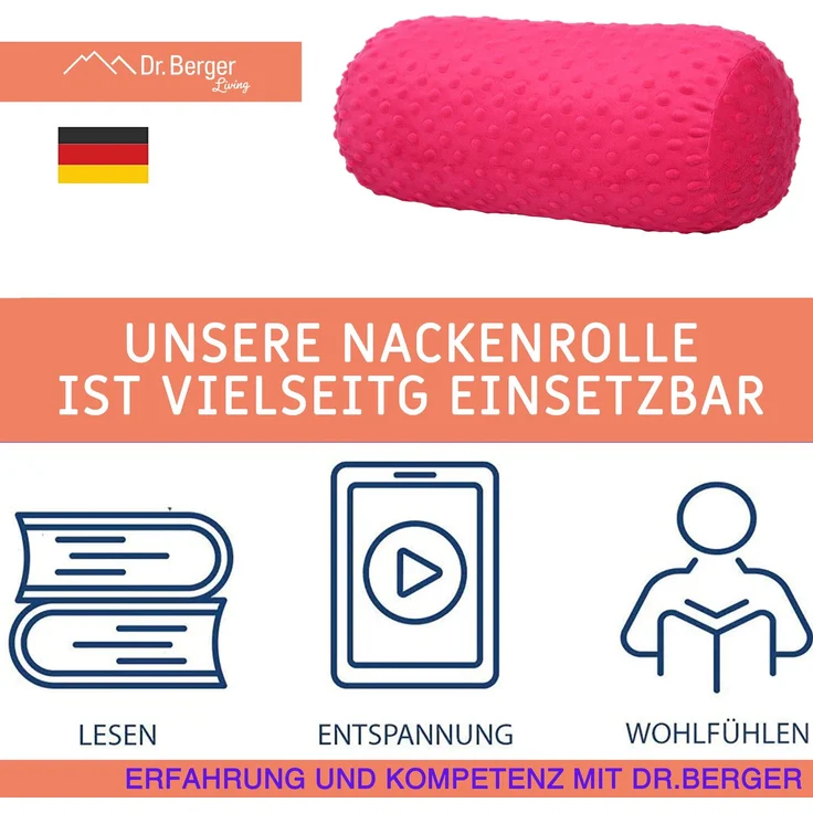 Dr. Berger Nackenrolle Minky Fuchsiapink 40 x 16 cm – Bild 3