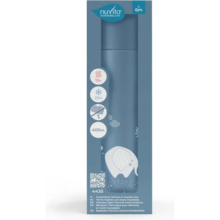 Nuvita 4435 | Thermoskanne für heiße und kalte Speisen | Thermobehälter für warme Lebensmittel | Babynahrungsbehälter | Thermosflasche | Thermosflasche | Thermos | Heiße Speisen | Powder Blue – Bild 2