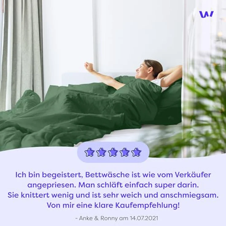 Wolkenfeld Bettwäsche Allergiker Bettwäsche, unfassbar weich, Microfaser, 3 teilig, 135x200 cm, 155x220 & Übergrößen I inkl. Kissenbezüge 80x80 I Uni – Bild 8