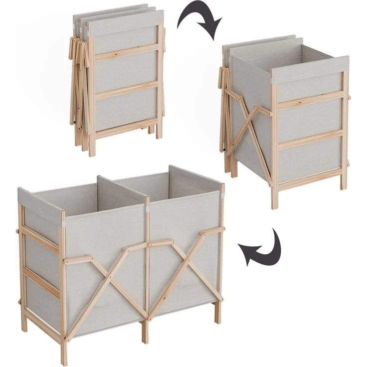 Badschrank für Wäsche Bruno Beige 80 x 64 cm mit 2 Fächern Vicco – Bild 5