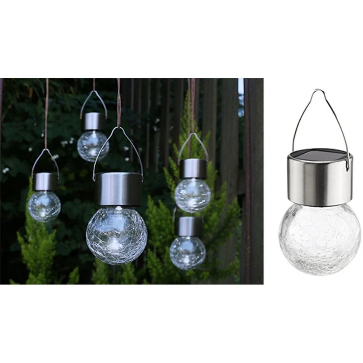 Haushalt International LED Solarleuchte Gartenleuchte 5er Set, LED fest integriert, in Bruchglasoptik – Bild 2