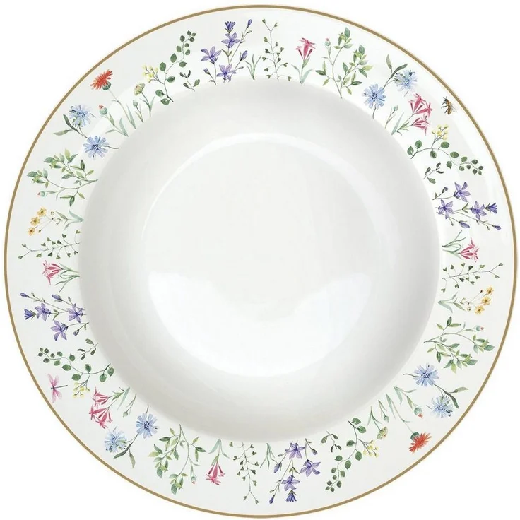 EasyLife Suppenteller Fleurs et Citrons, Spülmaschinengeeignet, Mehrfarbig, Motiv: Zitronen, Höhe: 3.5cm – Bild 1