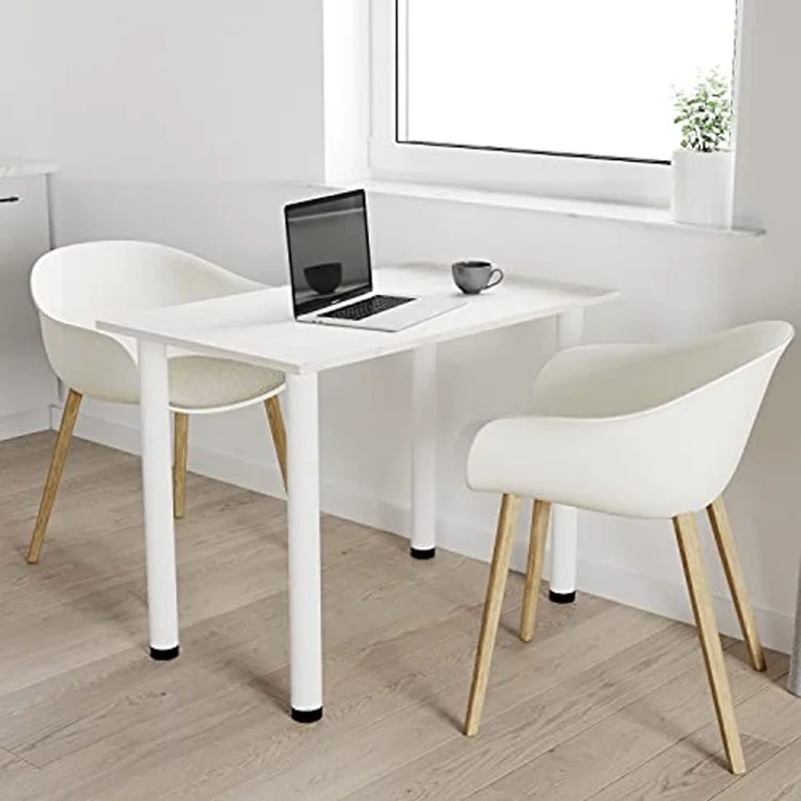 AKKE Esstisch, Esszimmertisch mit weißen Beinen Küchentisch Bürotisch 2mm PVC – Bild 2